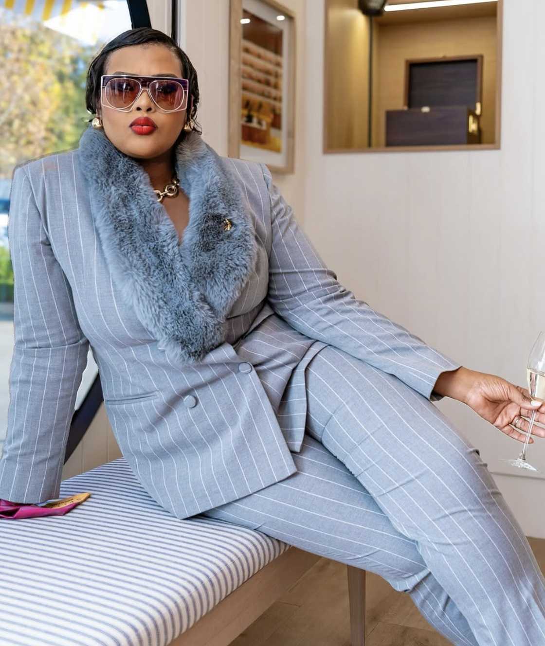 Anele Mdoda showed off her hourglass figure
