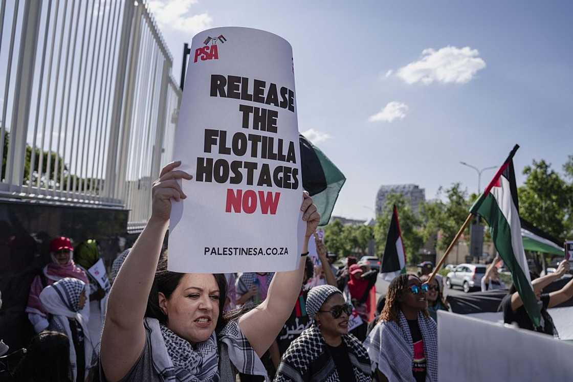 South African Palestine supporters marched in support of the flotilla hostages South African Palestine supporters marched in support of the flotilla hostages