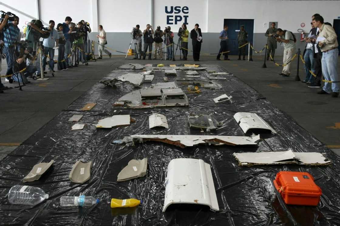 Debris from the 2009 crash was found in the following days Debris from the 2009 crash was found in the following days