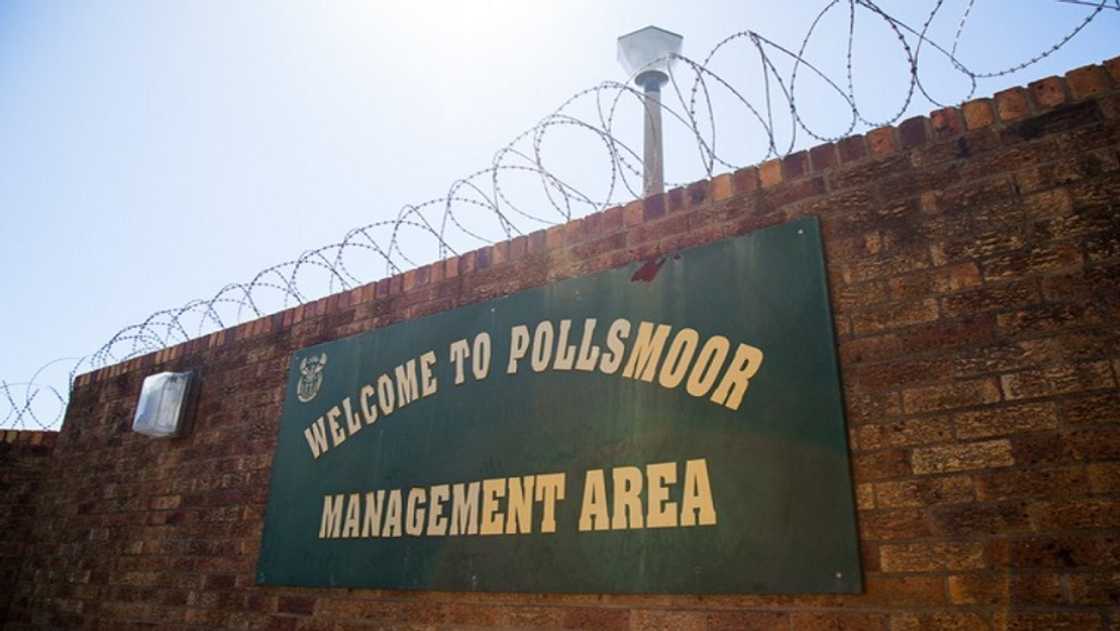 A sign welcoming people to Pollsmoor Prison's management area. A sign welcoming people to Pollsmoor Prison's management area.