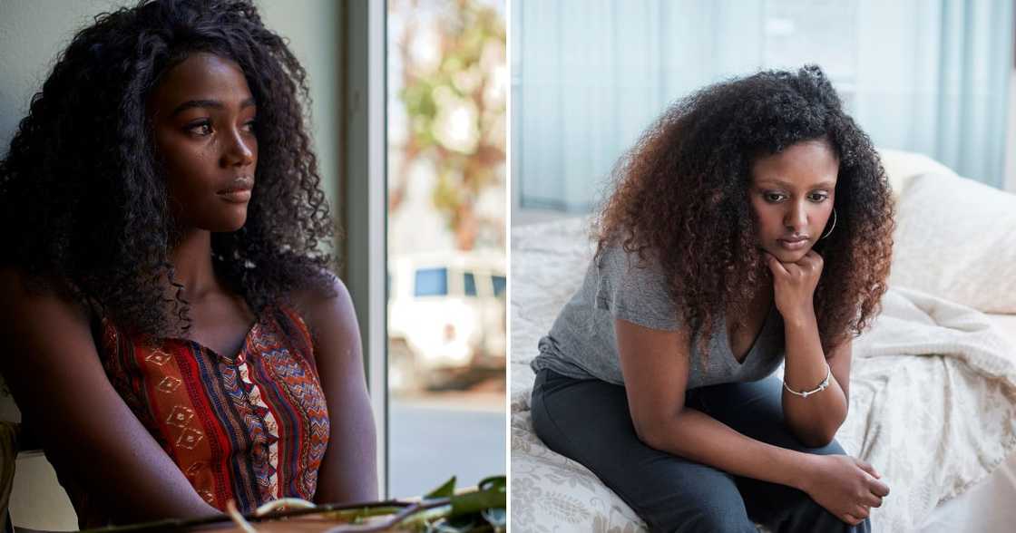 Sad women wondering about life Sad women wondering about life