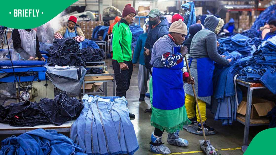 Factory workers employed by Afri-Expo check denim products before shipping on July 4, 2025 in Maseru, Lesotho Factory workers employed by Afri-Expo check denim products before shipping on July 4, 2025 in Maseru, Lesotho