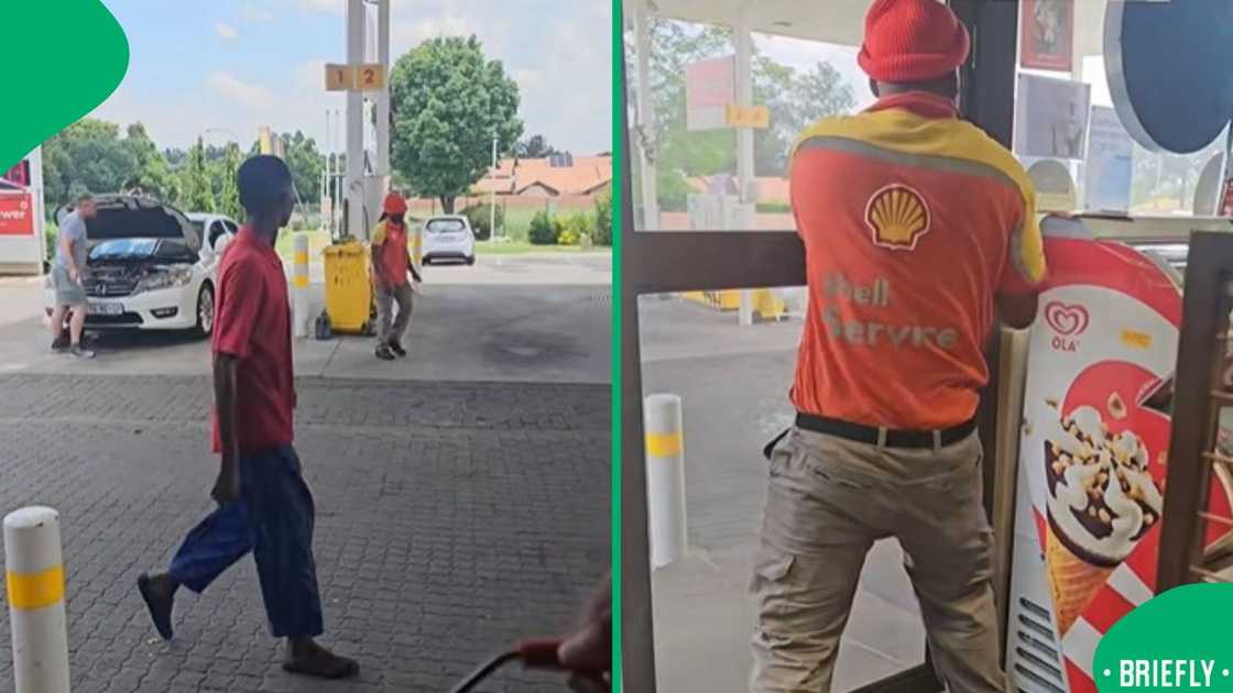 The image on the right showed Damreh locking the door