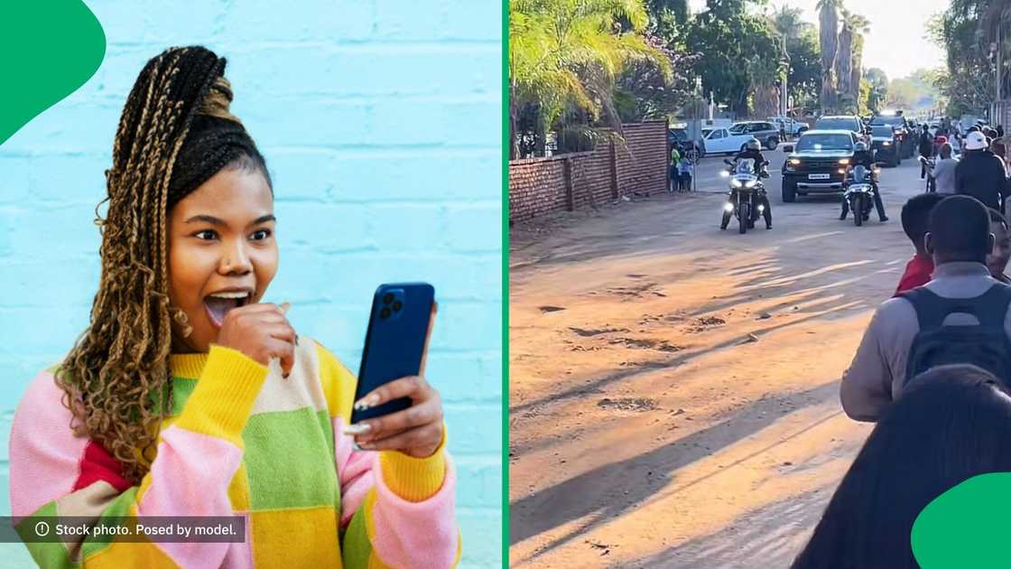 A Grade 12 pupil wowed South Africans with their presidential-style matric entrance. A Grade 12 pupil wowed South Africans with their presidential-style matric entrance.