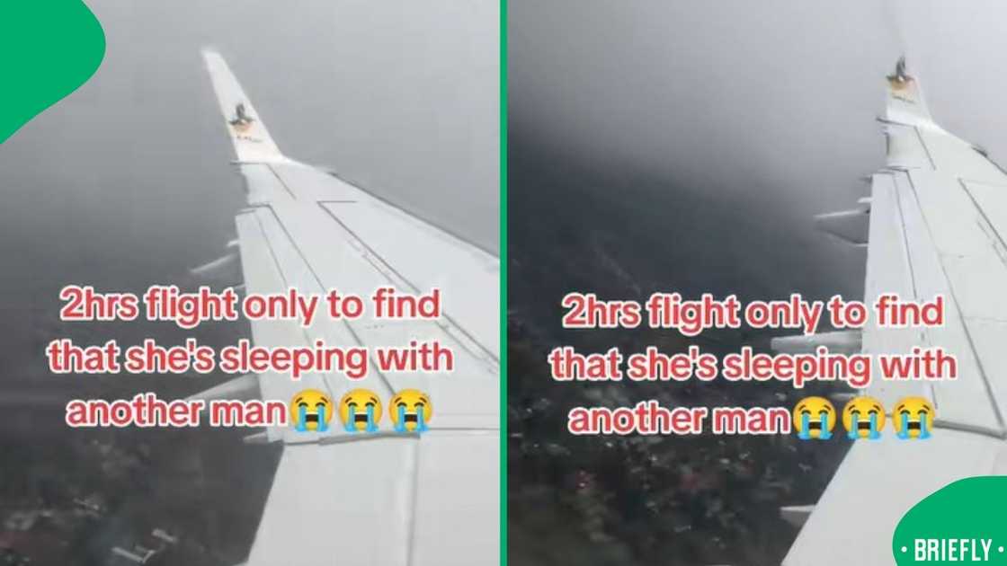 A visual taken from someone inside a plane