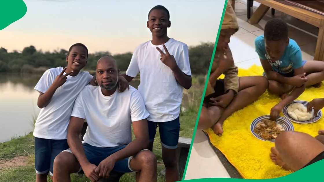 Mzansi peeps praised a single dad for raising his sons well after teaching his boy cooking lessons