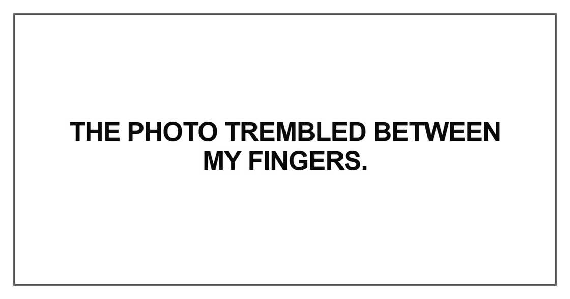 The photo trembled between my fingers The photo trembled between my fingers