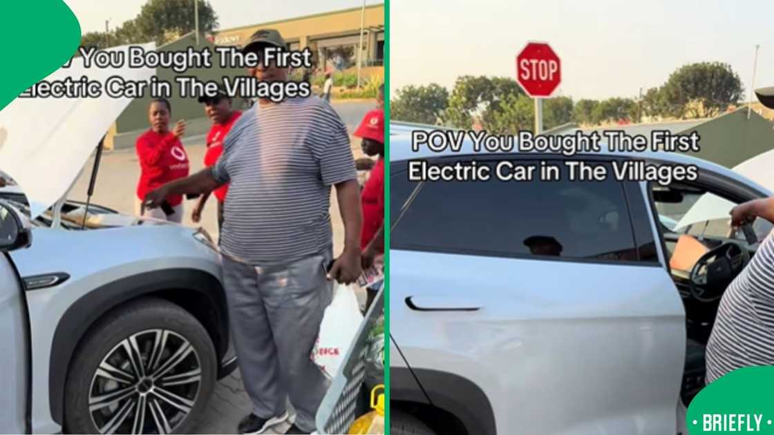 A community celebrated as a local man introduced them to his electric car