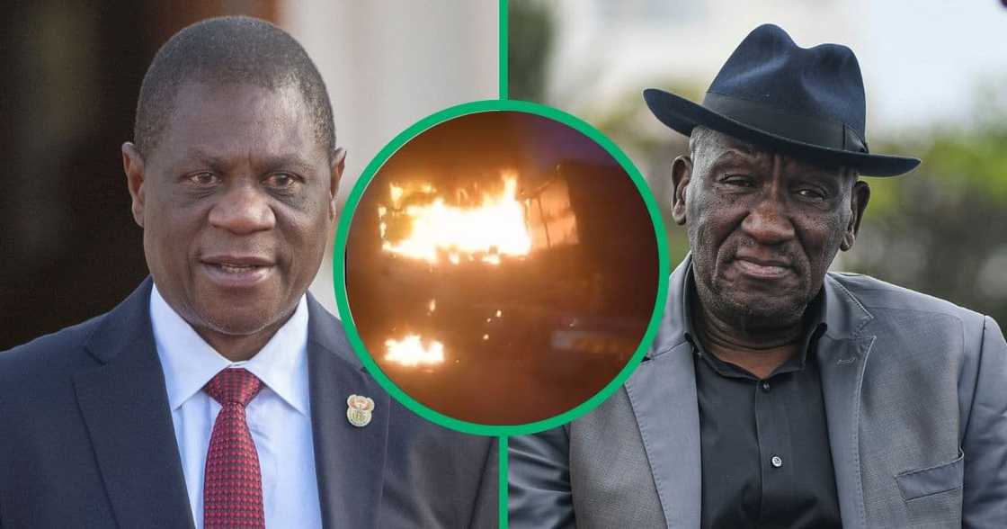 South Africa's Deputy President Paul Mashatile and Police Minister Bheki Cele