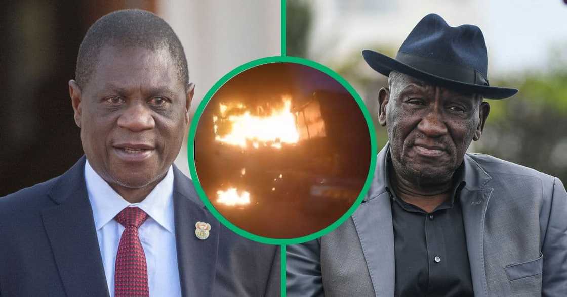 South Africa's Deputy President Paul Mashatile and Police Minister Bheki Cele South Africa's Deputy President Paul Mashatile and Police Minister Bheki Cele