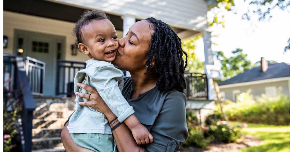 A mother talked to her baby like an adult.