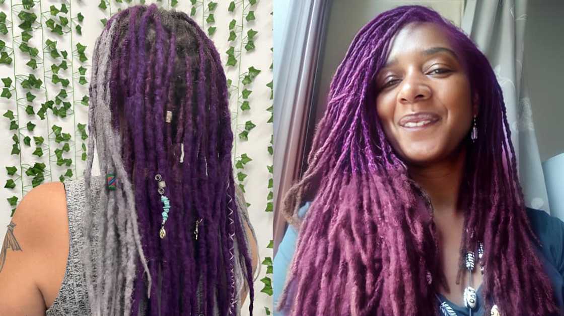 Purple dreadlocks