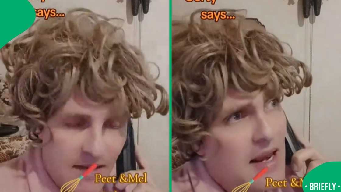 Video scene showing the exaggerated gossip-style storytelling about the reported scandal