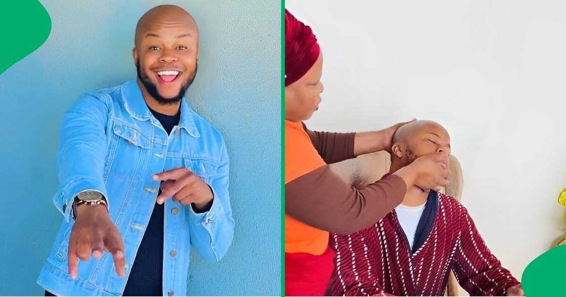 Man uses macaroni to prank his mother. Man uses macaroni to prank his mother.