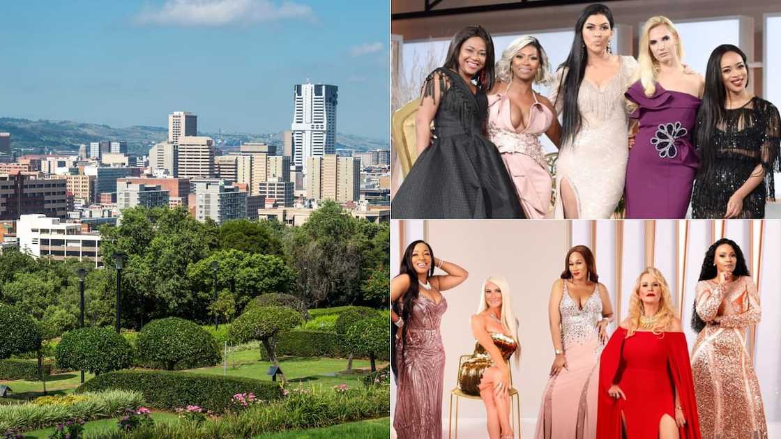 The Real Housewives of Cape Town cast, 'The Real Housewives of Johannesburg' cast, Pretoria skyline The Real Housewives of Cape Town cast, 'The Real Housewives of Johannesburg' cast, Pretoria skyline