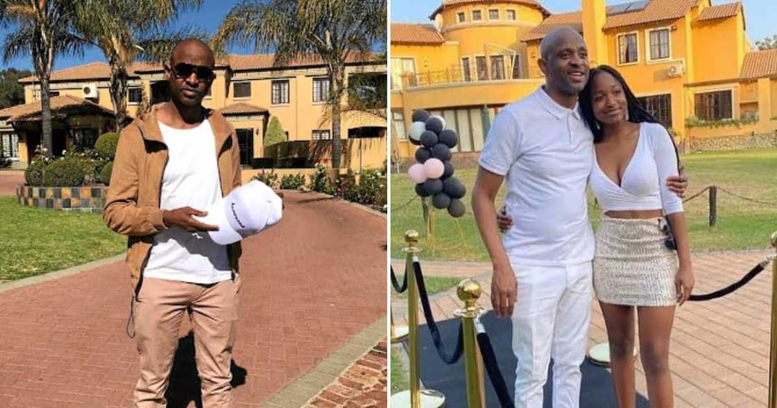 Arthur Mafokate outside his house seized by the SIU