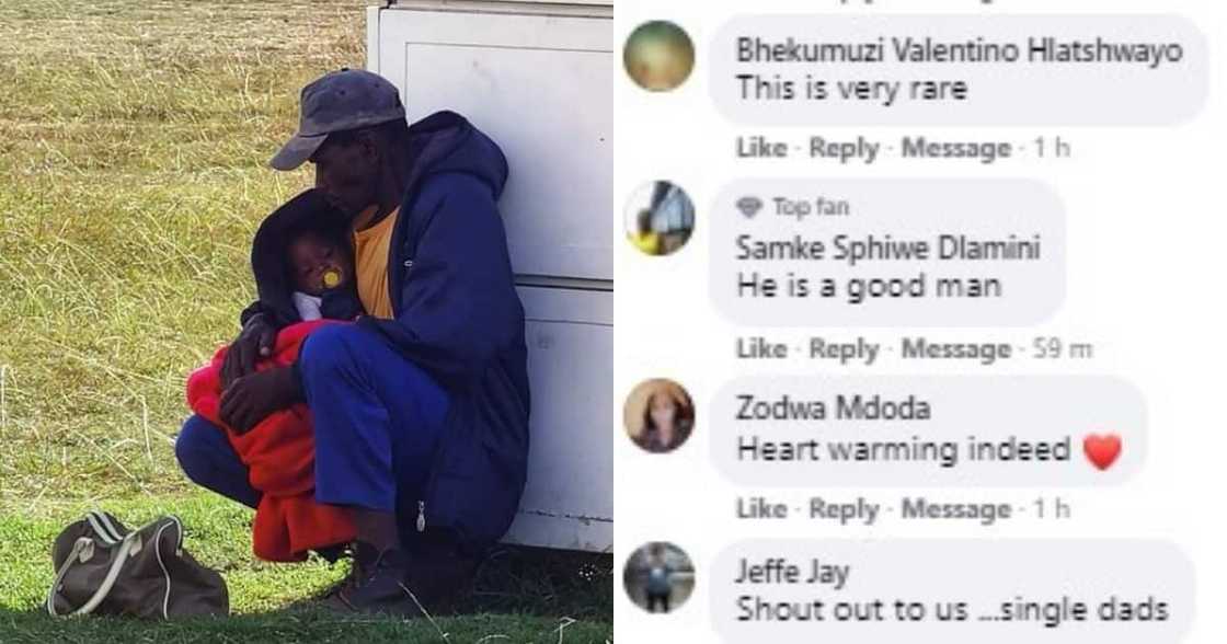 Adorable photo of baby and dad leaves internet feeling warm and fuzzy Adorable photo of baby and dad leaves internet feeling warm and fuzzy