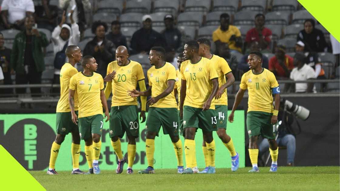 South Africa drew 2-2 against Uganda in their 2025 Africa Cup of Nations qualifiers at the Orlando Stadium on Friday, September 6, 2024. Photo: @iDiskiTimes.