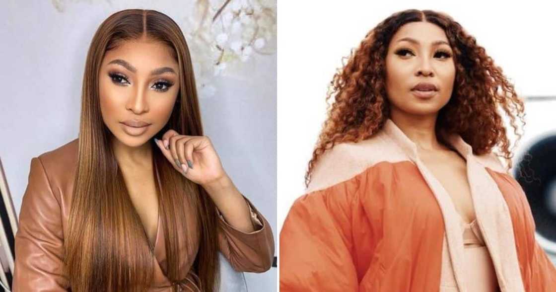 Enhle Mbali shaved her head. Enhle Mbali shaved her head.