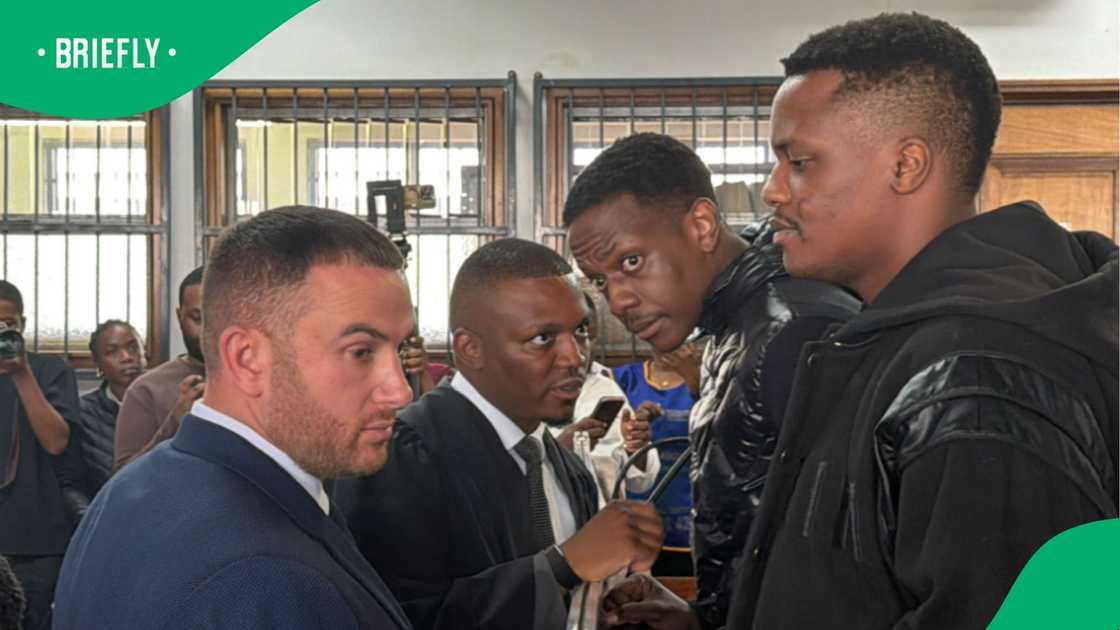 Mugabe and his co-accused, Thobias Mugabe Montonge, arrived at court Mugabe and his co-accused, Thobias Mugabe Montonge, arrived at court