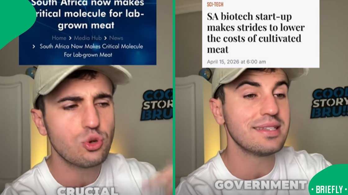 The visual on the right captured him reacting and reporting to it