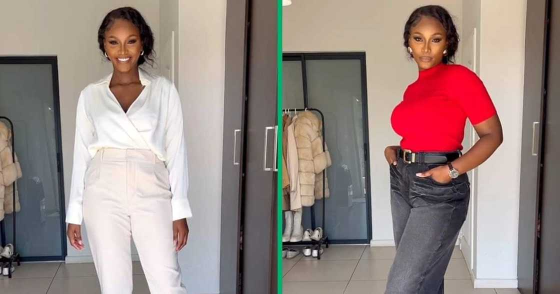 Woman showed off her office outfits in a TikTok video