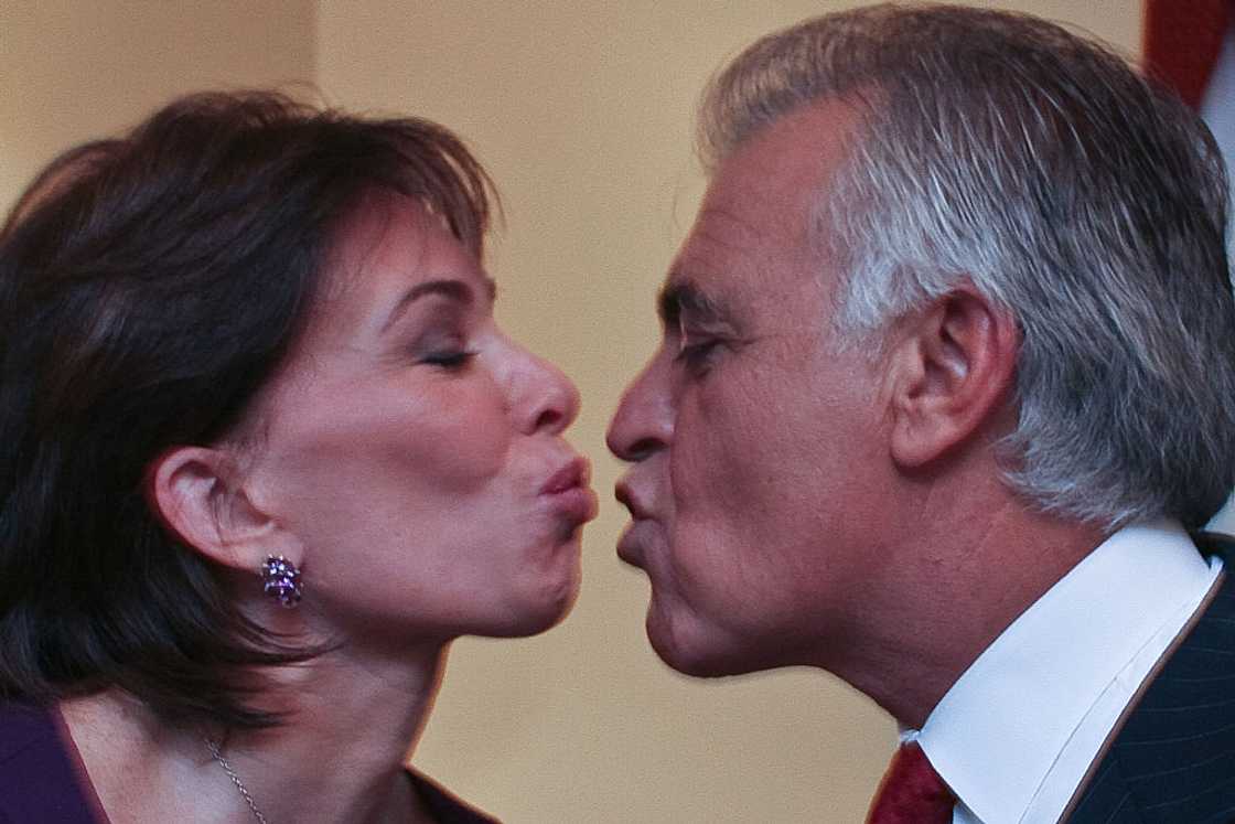 Jeanine Pirro and Albert Pirro teasing a kiss Jeanine Pirro and Albert Pirro teasing a kiss