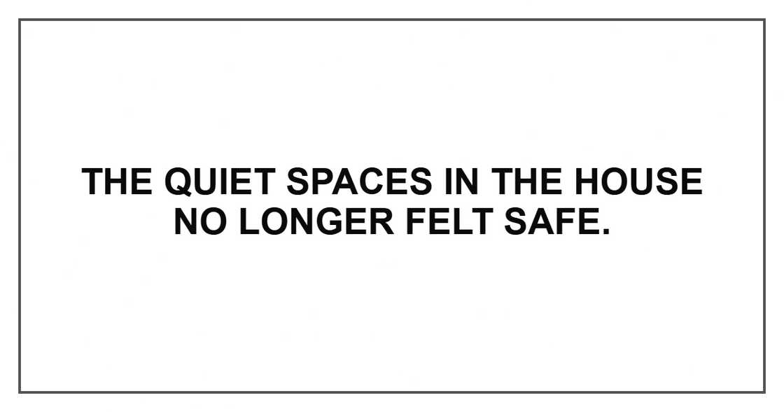 The quiet spaces in the house no longer felt safe. The quiet spaces in the house no longer felt safe.