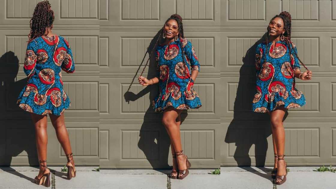 Free-flowing African print short dress Free-flowing African print short dress