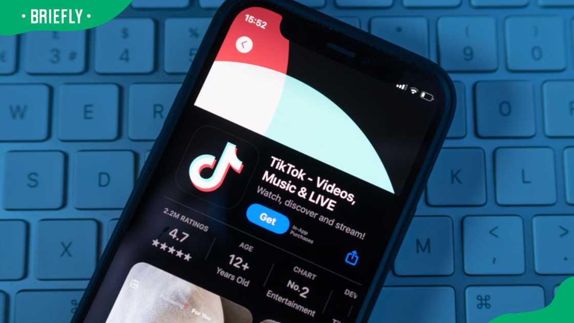 The TikTok app on a smartphone screen