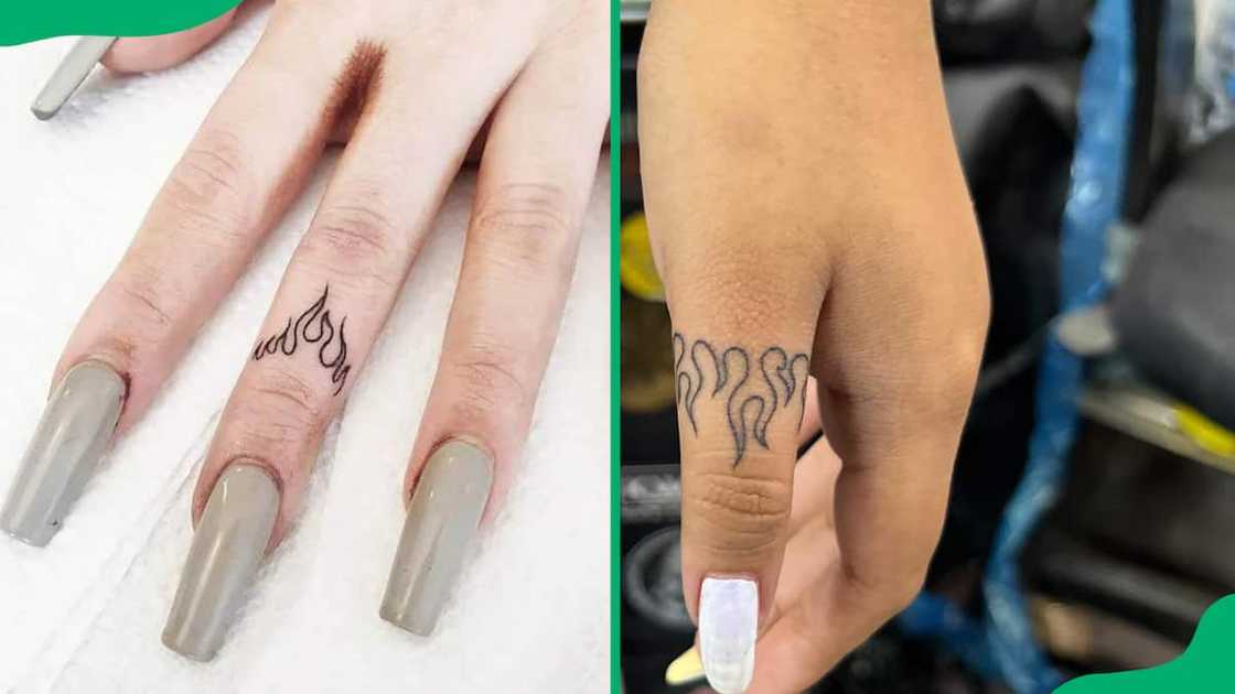 Flame finger tattoo Flame finger tattoo
