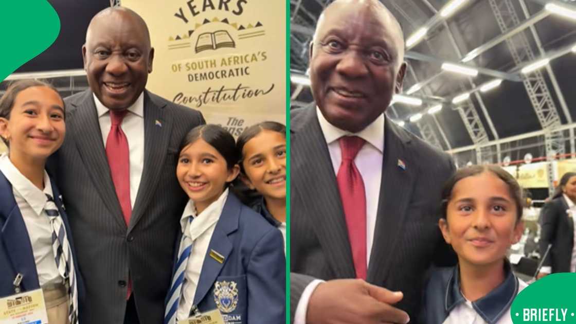 On the right captured the president showing genuine and friendly meet up vibes with a young girl