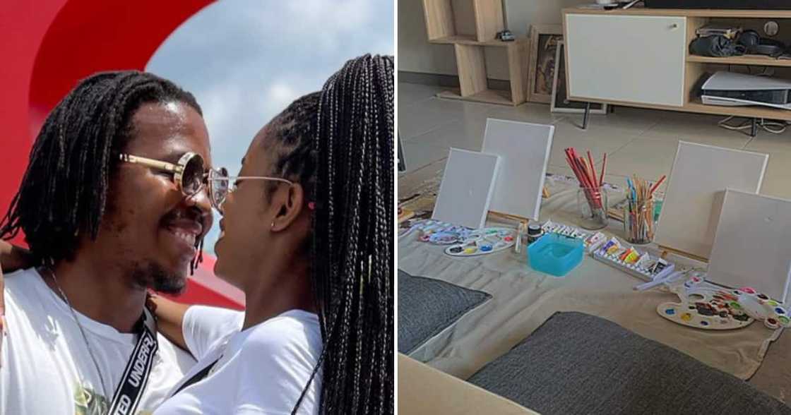 Twitter user @Dedication_N and her man, and the painting date Twitter user @Dedication_N and her man, and the painting date