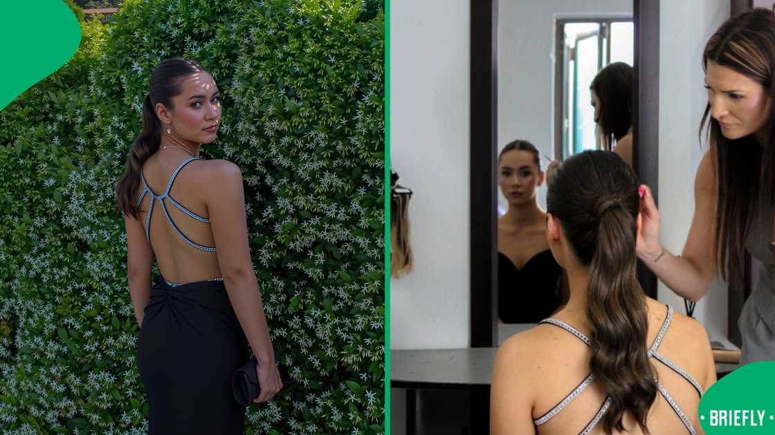 The young lady cut costs on the car hire; she used a family car and also used shoes that she already had The young lady cut costs on the car hire; she used a family car and also used shoes that she already had