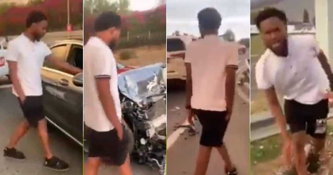 Drunk, Local Guy, Video, After Crashing, His Luxury, Mercedes Benz, Car Drunk, Local Guy, Video, After Crashing, His Luxury, Mercedes Benz, Car