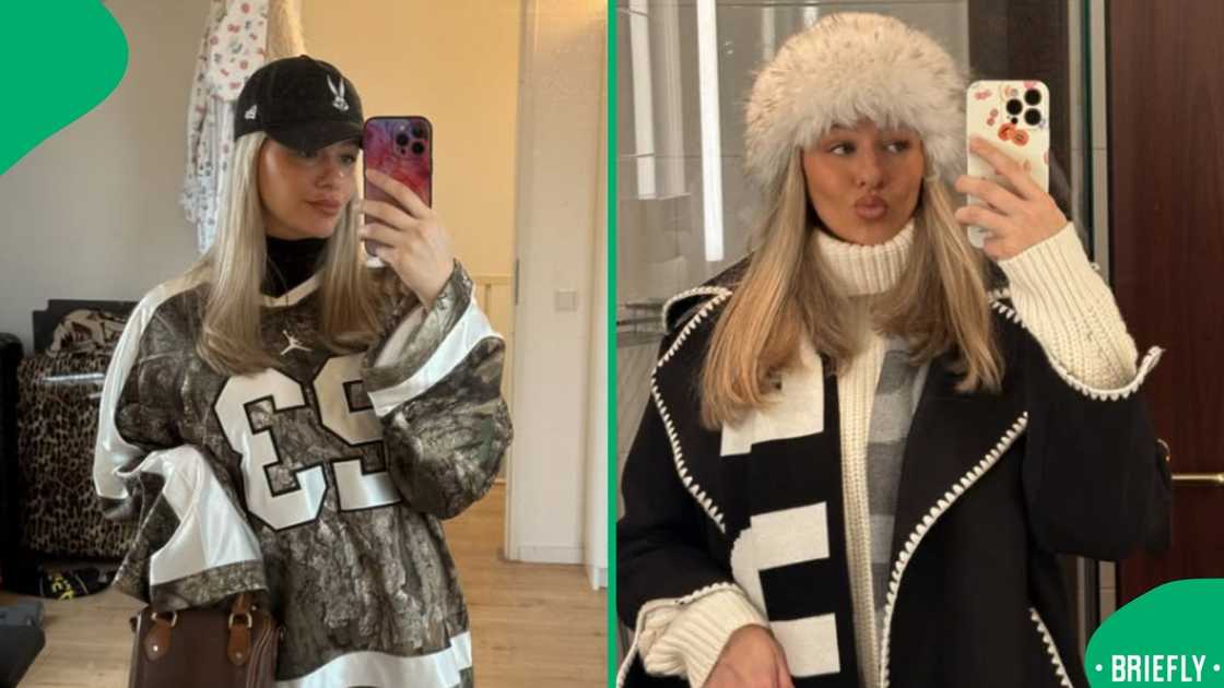 The image showed a side-by-side presentation of Kandy documenting her different fashion outfits using her smartphone