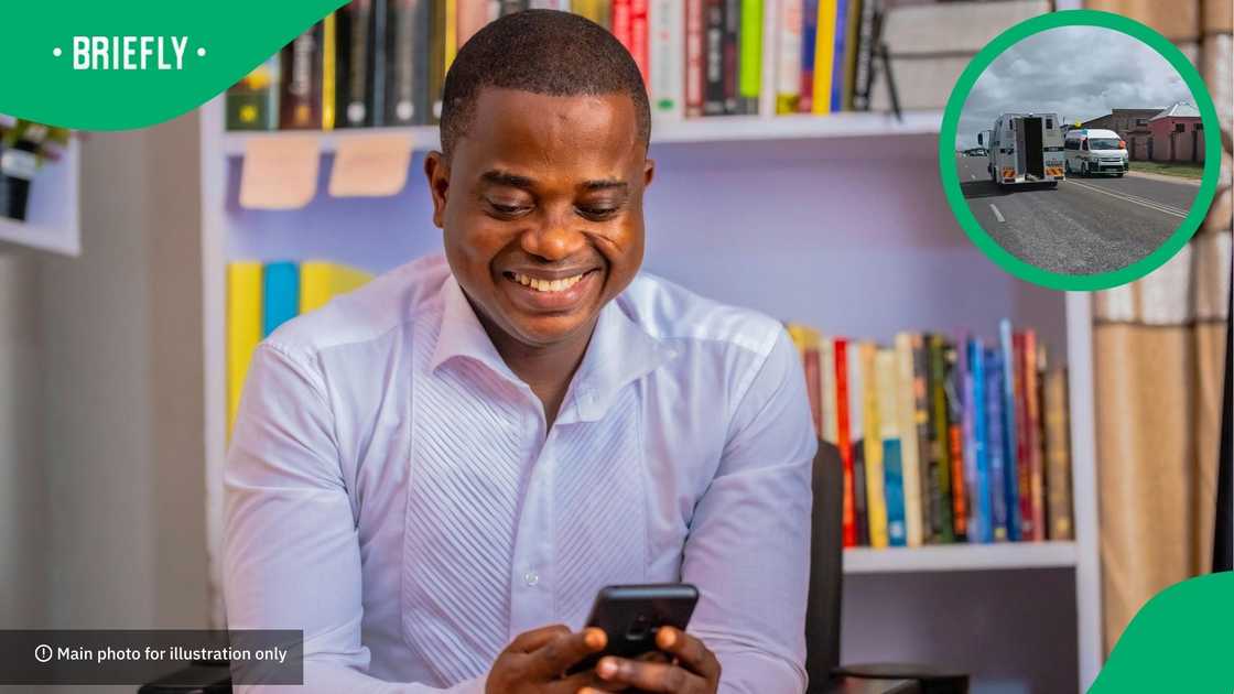 A passenger in the car behind filmed what appeared to be a R200 note and a plastic bag flying out of the back of the security truck