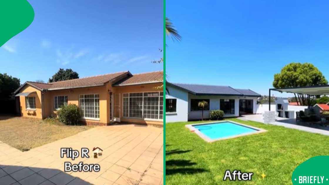 The visual on the right captured the house after being flipped