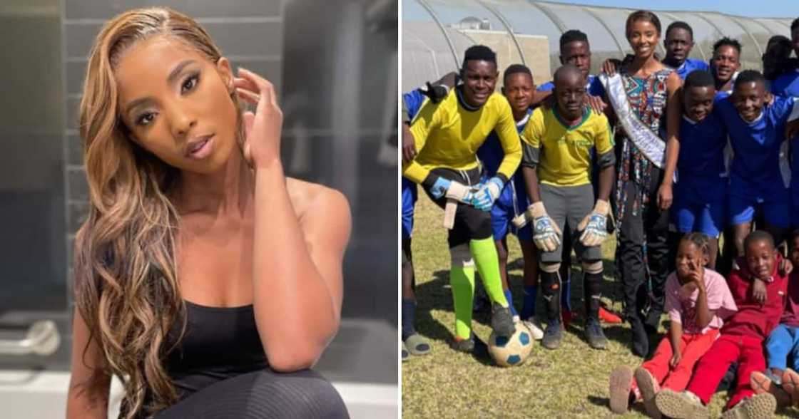 Miss SA finalist, Lebogang Mahlangu spent Mandela Day with young people at Father Smangaliso Mkhatshwa Centre in Soshanguve Miss SA finalist, Lebogang Mahlangu spent Mandela Day with young people at Father Smangaliso Mkhatshwa Centre in Soshanguve