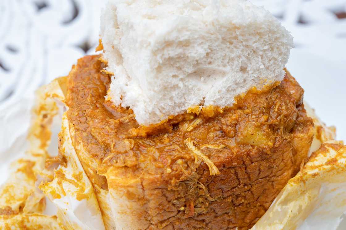 Bunny chows are filled to the brim with curry Bunny chows are filled to the brim with curry