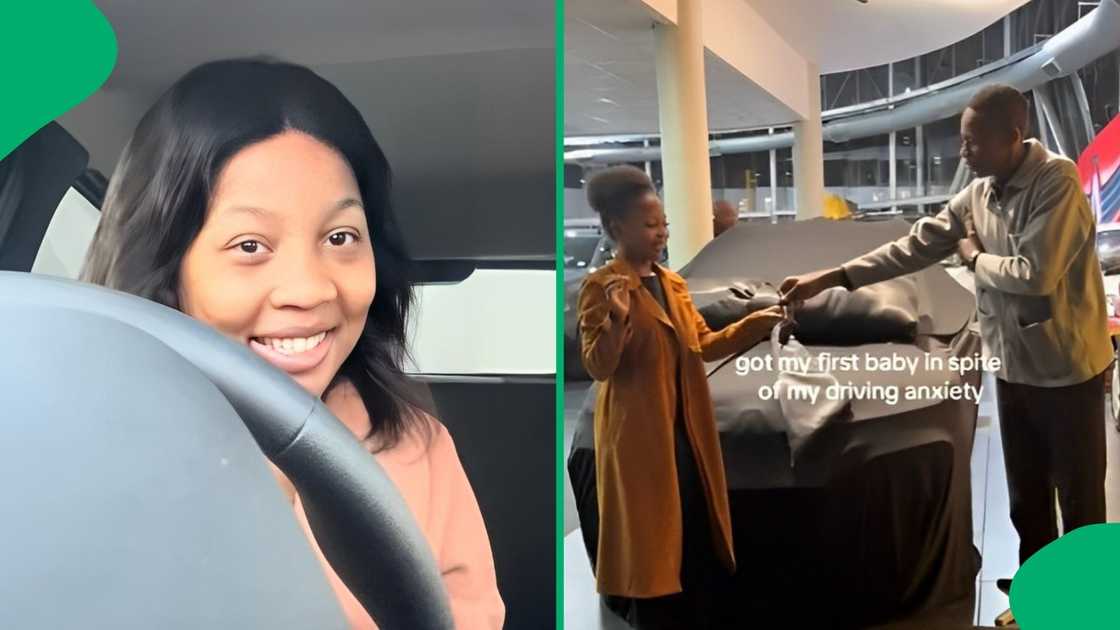 A woman with driving anxiety bought herself a new car. A woman with driving anxiety bought herself a new car.