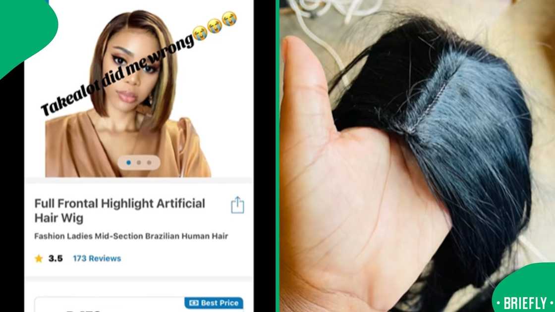The screenshot on the right showed the actual wig that was delivered The screenshot on the right showed the actual wig that was delivered