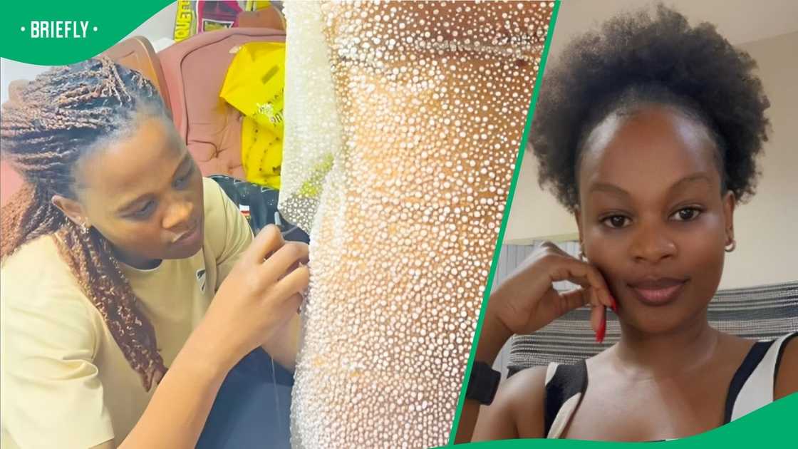 A woman made her daughter's matric dance dress.