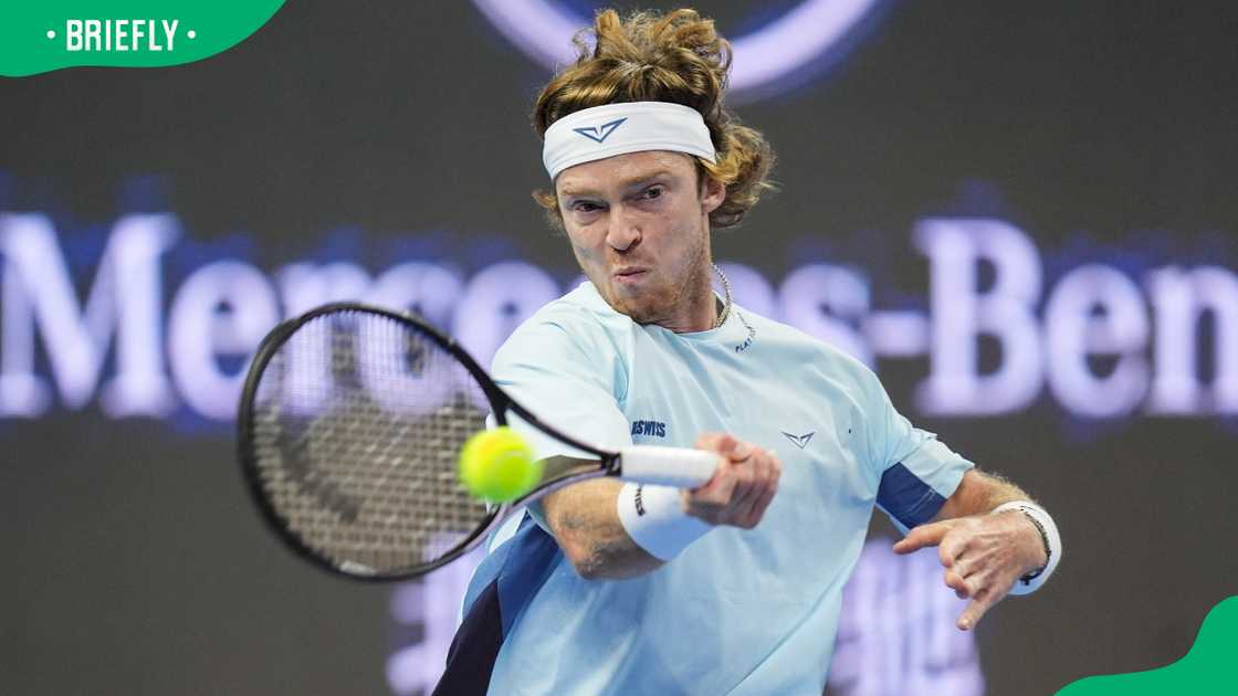 Andrey Rublev at the National Tennis Center Andrey Rublev at the National Tennis Center