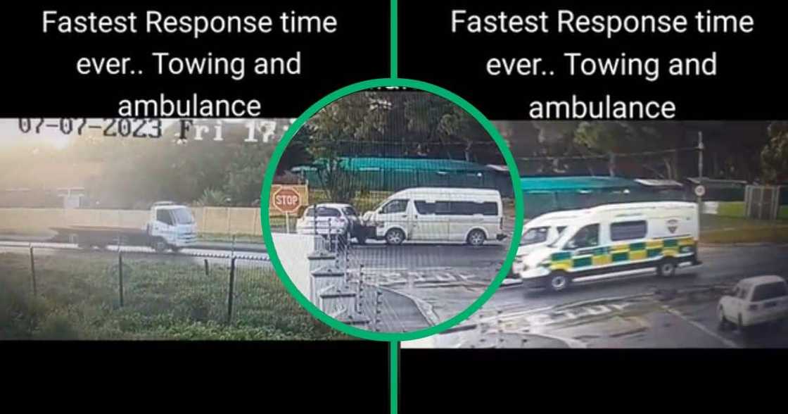 A TikTok video show a Quantum Toyota crashing into a car and emergency services arriving A TikTok video show a Quantum Toyota crashing into a car and emergency services arriving