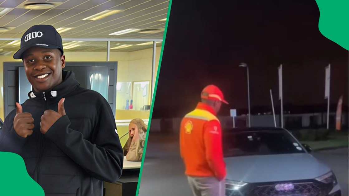 Petrol attendant shows final day at his old job