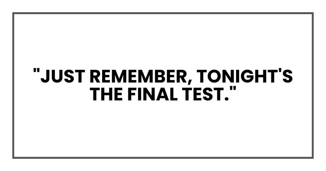 "Just remember," I whispered, leaning close to her. "Tonight's the final test." "Just remember," I whispered, leaning close to her. "Tonight's the final test."