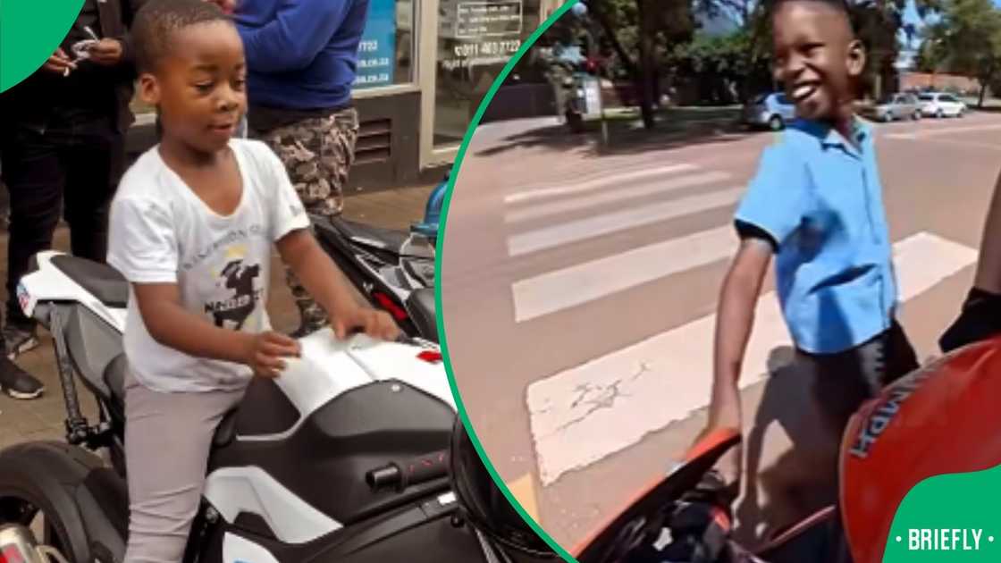 A viral moment shows a biker letting a school kid rev his impressive bike, sparking joy