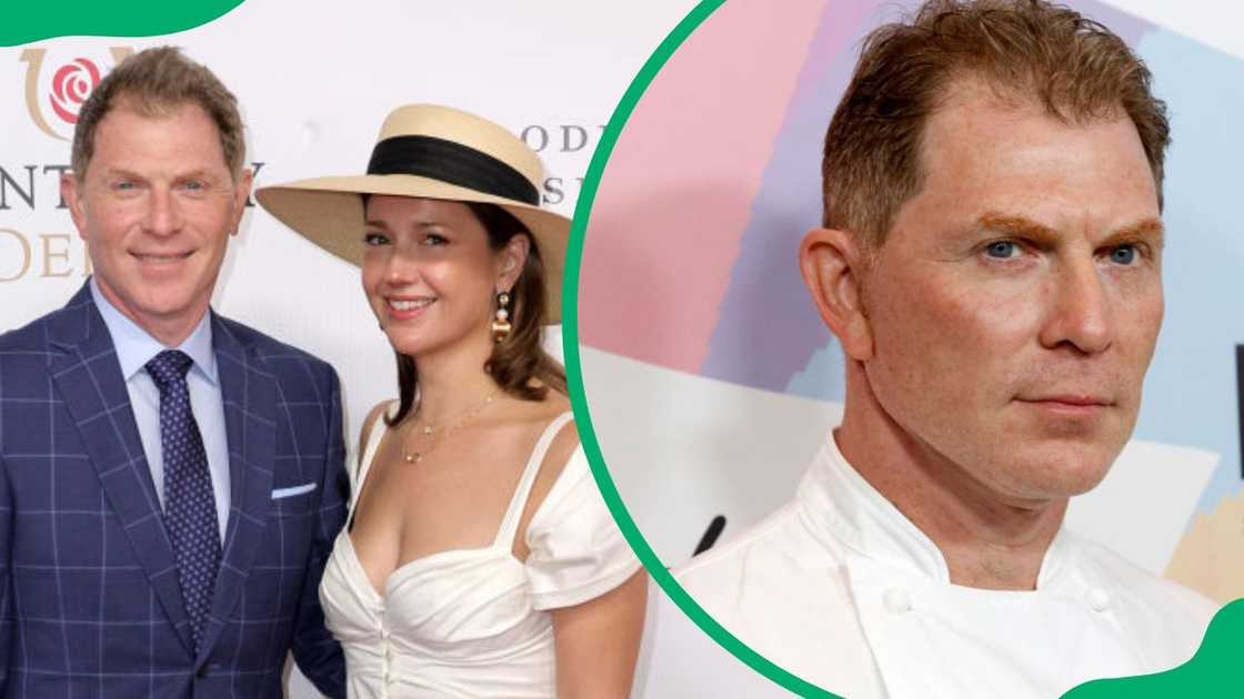 Bobby and Christina at the 2022 Kentucky Derby (L). Flay at the 2021 Power of Love Gala (R) Bobby and Christina at the 2022 Kentucky Derby (L). Flay at the 2021 Power of Love Gala (R)