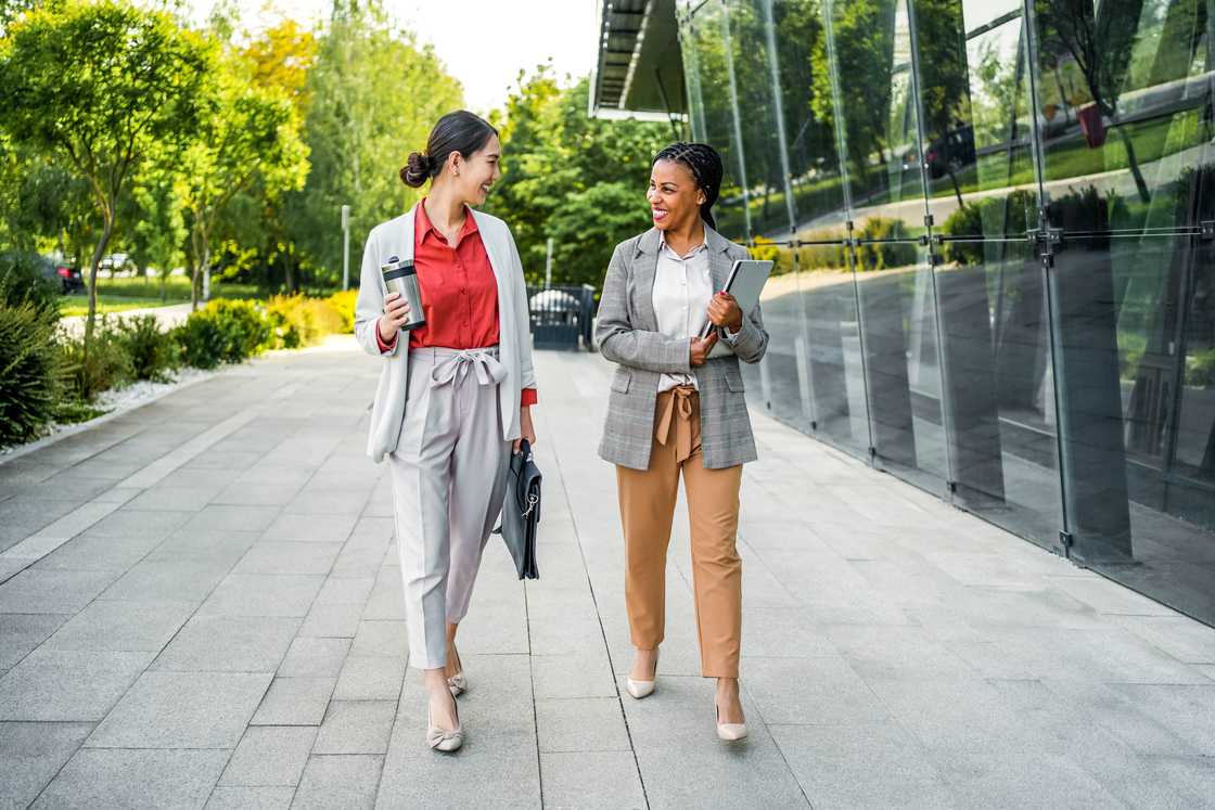 Businesswomen while going to work